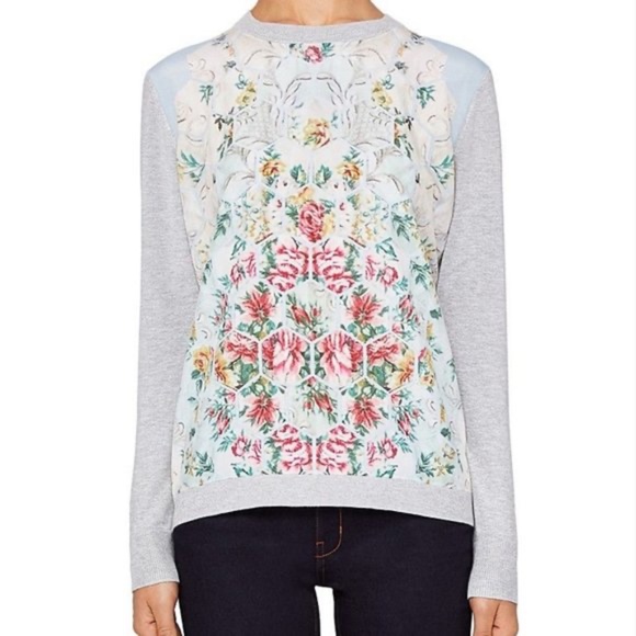 TED BAKER Fareeda Woven Patchwork Sweater Size 3 - Picture 3 of 7